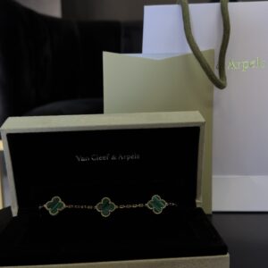 Van Cleef plata .925 chapa 14k verde/oro