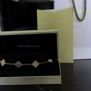Van Cleef plata .925 chapa 14k oro/blanco