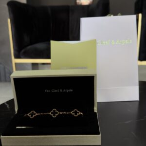 Van cleef plata .925 chapa 14k negro/oro rosa