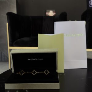 Van cleef plata .925 chapa 14k negro/oro