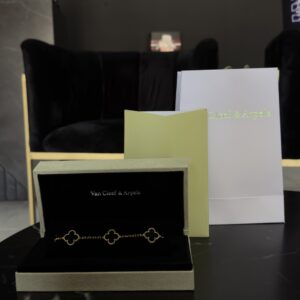 Van cleef plata .925 chapa 14k negro/oro